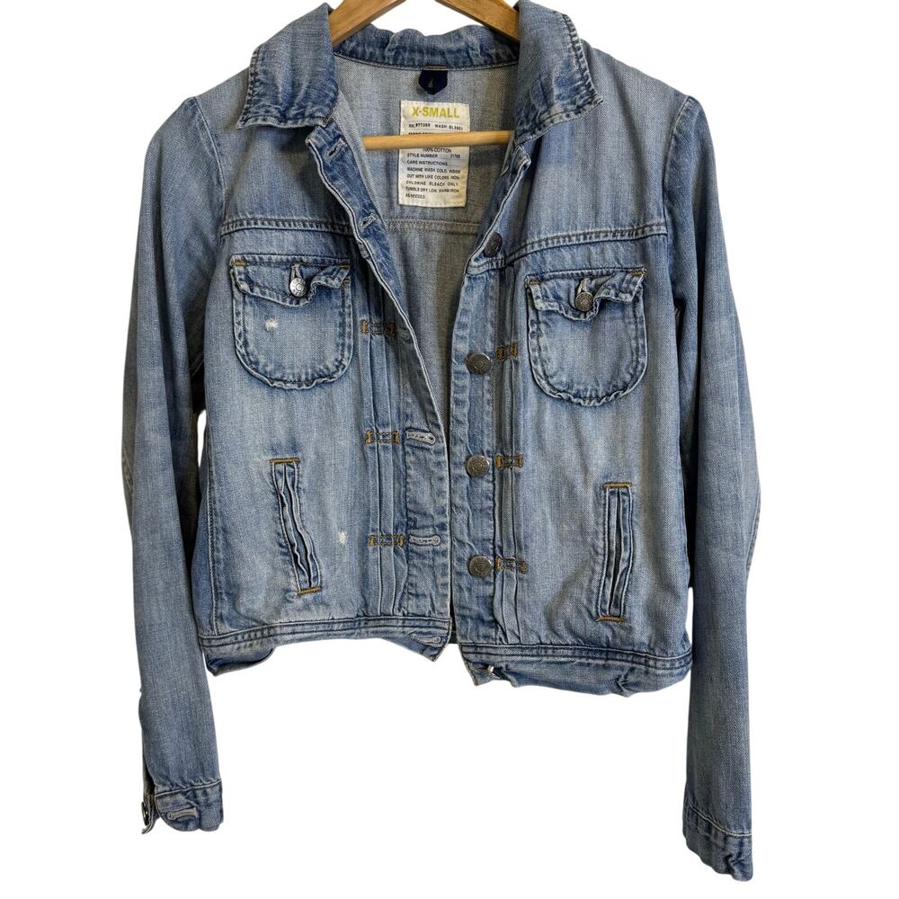 J.CREW XS Denim Jean Jacket Light Vintage Wash